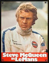 1e246 LE MANS teaser German movie poster '71 great close up of race car driver Steve McQueen!
