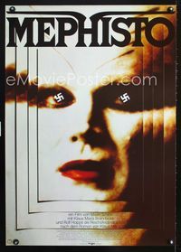 1e254 MEPHISTO German movie poster '82 Istvan Szabo, Klaus Maria Brandauer, wild creepy image!