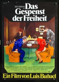 1e264 PHANTOM OF LIBERTY German movie poster '74 Luis Bunuel, REALLY outrageous artwork image!