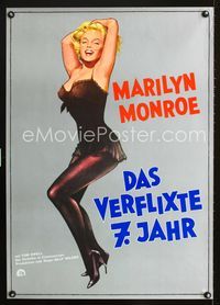 1e274 SEVEN YEAR ITCH German movie poster R70s different full-length art of sexiest Marilyn Monroe!