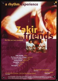 1e289 ZAKIR & HIS FRIENDS German movie poster '98 Zakir Hussain, cool foreign music documentary!