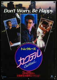 1e324 COCKTAIL Japanese 29x41 movie poster '88 three compLetely different images of sexy Tom Cruise!