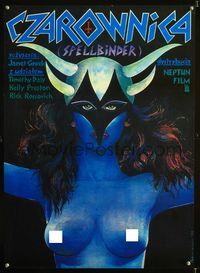 1e430 SPELLBINDER Polish 19x27 poster '90 sexy Gormowicz artwork of naked girl in horned helmet!