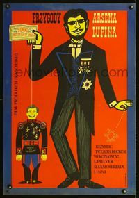 1e439 ADVENTURES OF ARSENE LUPIN Polish 23x33 movie poster '57 cool art by Marian Stachurski!