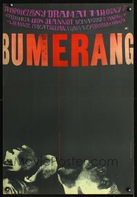 1e452 BOOMERANG Polish 23x33 movie poster '66 Bumerang, cool art by Jolanta Karczewska!