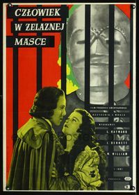 1e502 MAN IN THE IRON MASK Polish 23x33 poster '57 Louis Hayward, Joan Bennett, Anczykowski art!