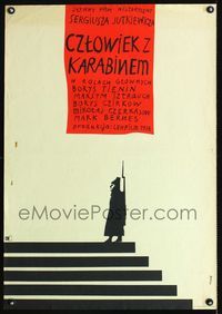 1e503 MAN WITH THE RIFLE Polish 23x33 movie poster '38 Sergei Yutkevich, great Jerzy Flisak art!