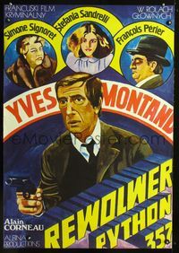 1e536 POLICE PYTHON 357 Polish poster '76 cool art of Yves Montand & stars by Maria Ihnatowicz!