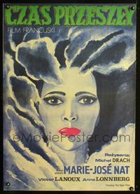 1e537 REPLAY Polish movie poster '77 Michel Dranch, cool woman in clouds art by Maria Ihnatowicz!