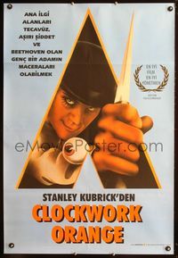 1e062 CLOCKWORK ORANGE Turkish movie poster '72 Stanley Kubrick classic, art of Malcolm McDowell!