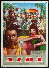 1e072 AIDA Yugoslavian movie poster '54 Sophia Loren, Verdi's Italian opera, different image!