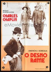 1e084 DOG'S LIFE Yugoslavian movie poster '70s Charlie Chaplin as soldier and with dog in pocket!