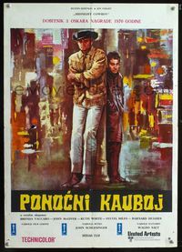 1e108 MIDNIGHT COWBOY Yugoslavian movie poster '69 Dustin Hoffman, Jon Voight, John Schlesinger