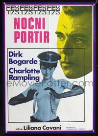 1e114 NIGHT PORTER Yugoslavian poster '74 Dirk Bogarde, sexiest near-naked Charlotte Rampling!
