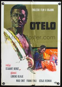1e117 OTHELLO Yugoslavian movie poster '66 Laurence Olivier, different artwork!