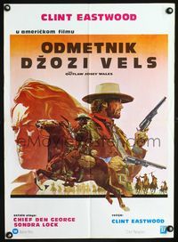 1e118 OUTLAW JOSEY WALES Yugoslavian poster '76 Clint Eastwood is an army of one, different art!
