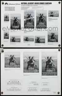 1f157 TITANIC 2 19x25 ad sheets '97 Leonardo DiCaprio, Kate Winslet, James Cameron