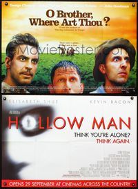 1f052 O BROTHER WHERE ART THOU/HOLLOW MAN 2-sided advance English 24x35 '00 cool 2-sided design!