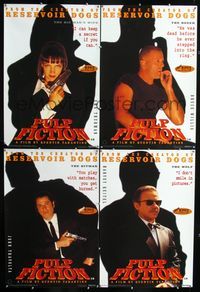 1f145 PULP FICTION 4 English 19x29s '97 Tarantino, Uma Thurman, Bruce Willis, John Travolta, Keitel