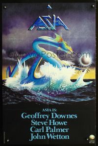 1f013 ASIA music record album poster '82 really cool sea dragon art by Roger Dean!