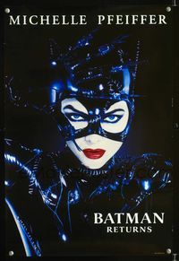 1f170 BATMAN RETURNS special 13x20 poster '92 great sexy Michelle Pfeiffer close up in full costume!