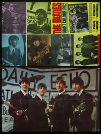 1f096 BEATLES 2-sided English 19x30 poster '60s giant colour pic! John, Paul, George & Ringo!