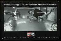 1f101 CHAMPION SPARK PLUG special 18x27 poster '91 smoking James Dean working on his race car!