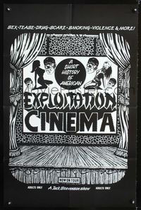 1f027 EXPLOITATION CINEMA stage show poster '90s sex, tease, drug-scare, smoking, violence & more!