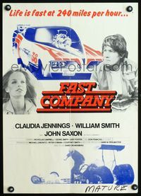 1f114 FAST COMPANY Canadian 18x25 poster '79 David Cronenberg, cool drag racing art!