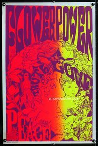 1f029 FLOWER POWER special 23x35 '67 truth, love, peace, psychedelic hippie artwork by Cathy Hill!
