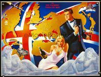 1f125 IAN FLEMING THRILLER MAP commercial poster '87 cool James Bond artwork by Zeleznik & Lewis!