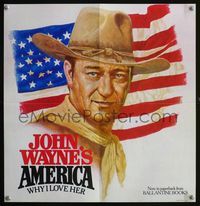 1f127 JOHN WAYNE'S AMERICA special 18x18 book poster '79 Why I Love Her, cool patriotic art!