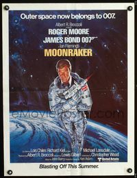1f138 MOONRAKER advance special 21x27 '79 Roger Moore as James Bond in space by Daniel Gouzee!