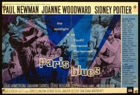 1f194 PARIS BLUES special promo 12x19 poster '61 Paul Newman, Joanne Woodward, Sidney Poitier