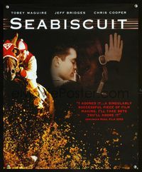 1f197 SEABISCUIT special 17x20 poster '03 horse racing jockey Tobey McGuire & most famous underdog!