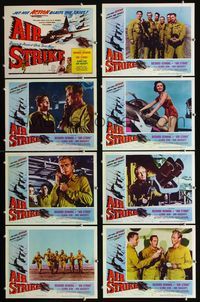 1g088 AIR STRIKE 8 movie lobby cards '55 Uncle Sam's dynamite Navy, jet-hot ACTION blasts the skies!