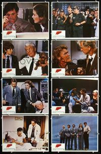 1g089 AIRPLANE 2 8 movie lobby cards '82 Robert Hays, Lloyd Bridges, William Shatner, Peter Graves