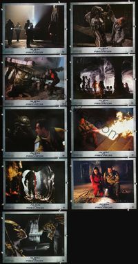 1g039 ALIEN VS. PREDATOR 9 lobby cards '04 classic monsters battle it out, whoever wins... we lose!