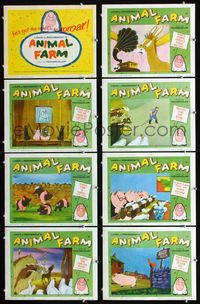 1g098 ANIMAL FARM 8 movie lobby cards '55 animated cartoon from classic George Orwell novel!