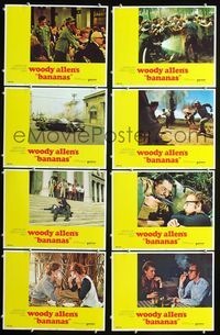 1g119 BANANAS 8 movie lobby cards '71 Woody Allen, Louise Lasser, Carlos Montalban