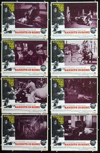 1g120 BANDITS IN ROME 8 lobby cards '68 John Cassavetes, Alberto De Martino, Roma come Chicago!