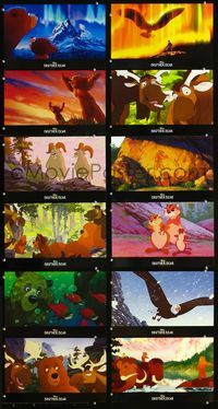 1g005 BROTHER BEAR 12 9.5x15 movie lobby cards '03 Disney Pacific Northwest animals!