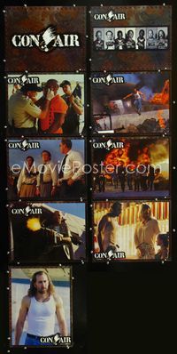 1g046 CON AIR 9 movie lobby cards '97 Nicholas Cage, John Cusack, John Malkovich, Steve Buscemi