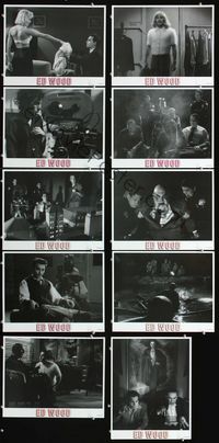 1g025 ED WOOD 10 lobby cards '94 Tim Burton, Johnny Depp as the worst director ever, mostly true!