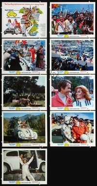 1g051 HERBIE GOES TO MONTE CARLO 9 movie lobby cards '77 Disney, Volkswagen Beetle car racing!