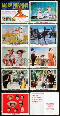 1g056 MARY POPPINS 9 movie lobby cards '64 Julie Andrews, Walt Disney musical classic!