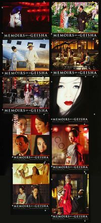 1g032 MEMOIRS OF A GEISHA 10 int'l movie lobby cards '05 Rob Marshall, Ziyi Zhang, Japan!