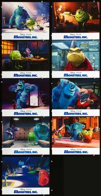 1g058 MONSTERS INC 9 movie lobby cards '01 best Disney & Pixar computer animated CGI cartoon!