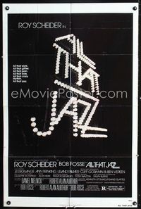 1i031 ALL THAT JAZZ one-sheet movie poster '79 Roy Scheider, Jessica Lange, Bob Fosse musical!