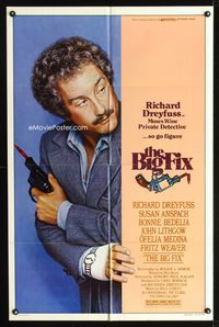 1i072 BIG FIX one-sheet '78 great close image of detective Richard Dreyfuss with crayon in his gun!